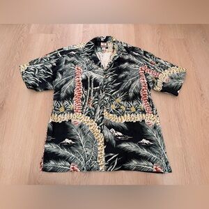 Tommy Bahama Shirt Mens Size M Palm Trees Pineapples Beach All Over Print Hawaii